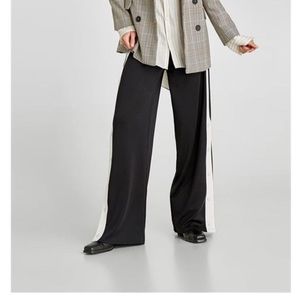 Black & White Side Snap Track Pants